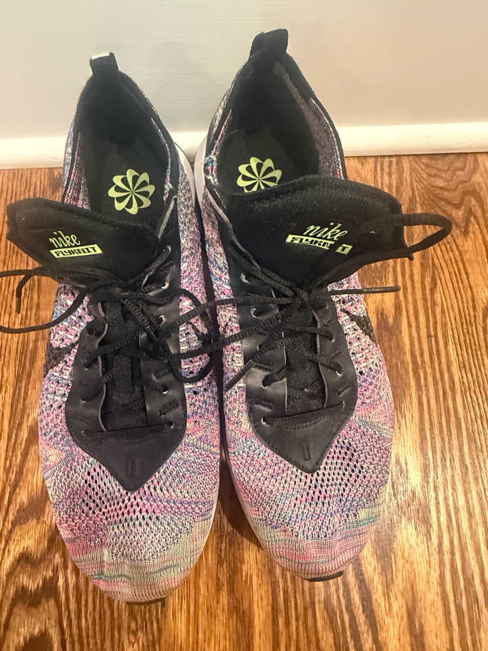 Nike Women's Multicolor Flyknit Running Shoes with Black Accents